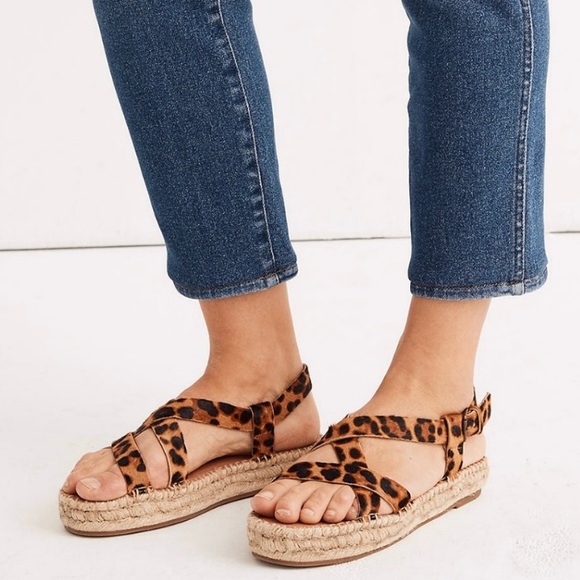 NEW Madewell Espadrille Sandal in Leopard - Picture 1 of 5